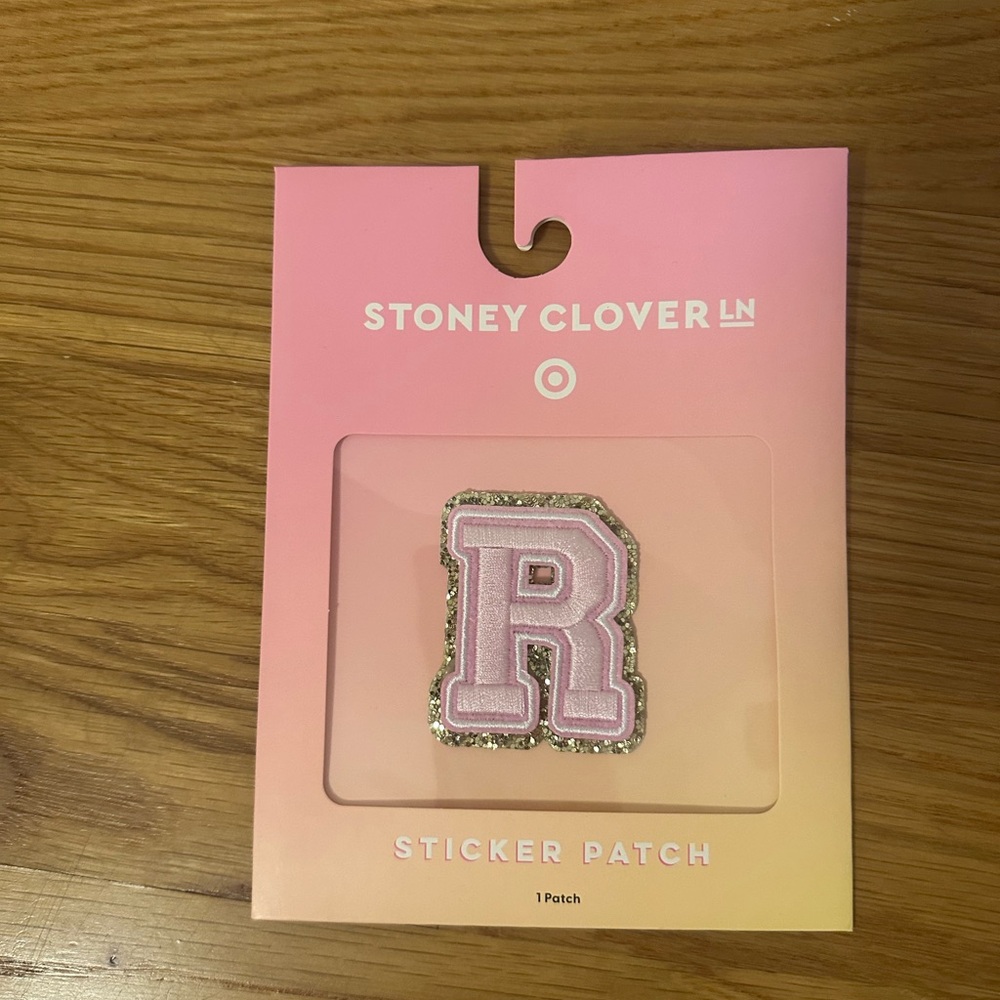 Stoney Clover Lane Pink Letter R Glitter-Edged Sticker Patch